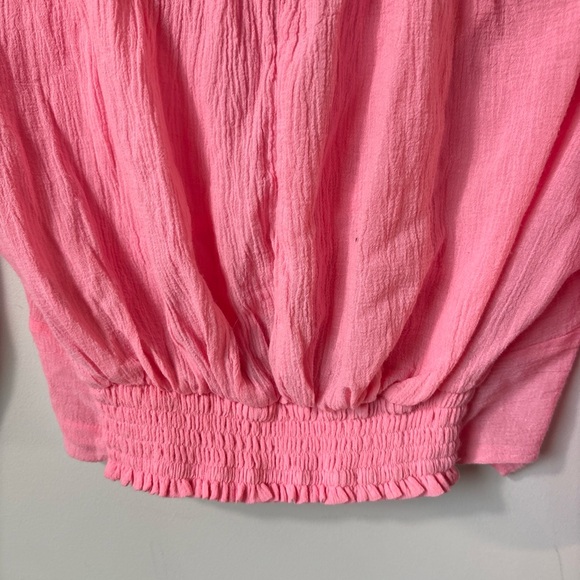 HYFVE pink Womens Long Sleeve Crop front knot 💯 cotton top in M - Picture 7 of 12